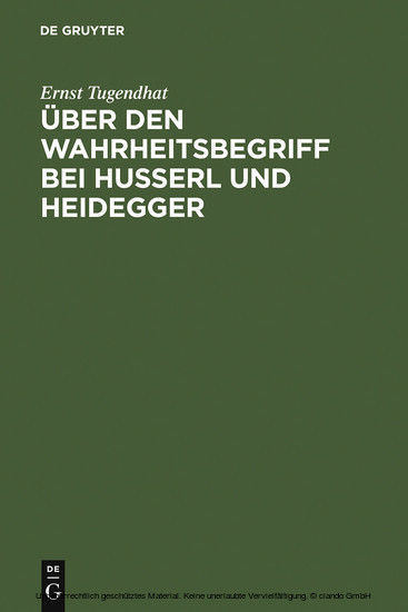 Über den Wahrheitsbegriff bei Husserl und Heidegger main product photo
