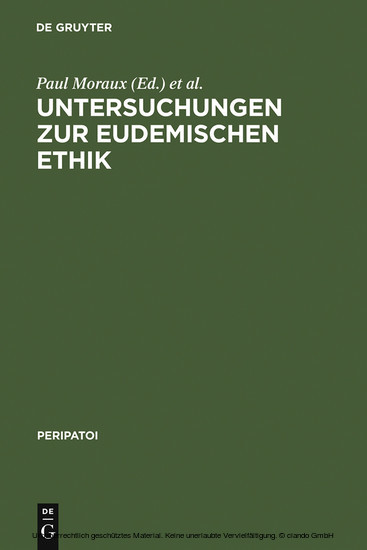Untersuchungen zur Eudemischen Ethik main product photo