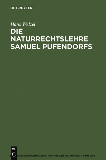 Die Naturrechtslehre Samuel Pufendorfs main product photo