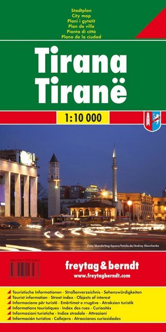 Freytag & Berndt Stadtplan Tirana 1:10.000 main product photo