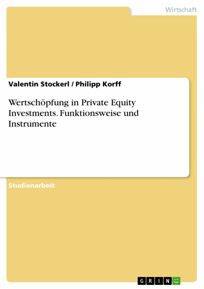 Wertschöpfung in Private Equity Investments. Funktionsweise und Instrumente main product photo