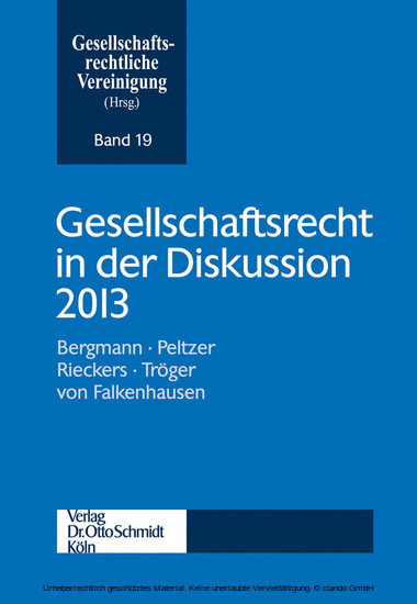 Gesellschaftsrecht in der Diskussion 2013 main product photo