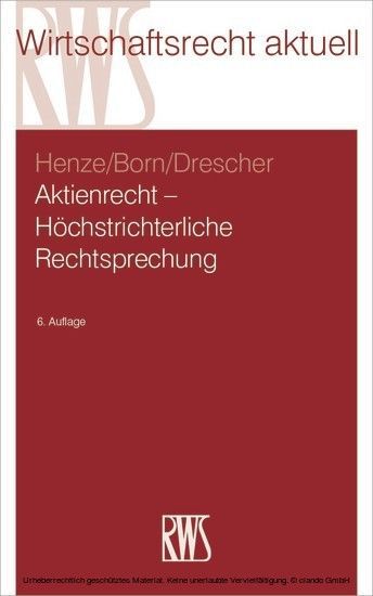 Aktienrecht - Höchstrichterliche Rechtsprechung main product photo