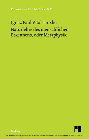 Naturlehre des menschlichen Erkennens, oder Metaphysik main product photo