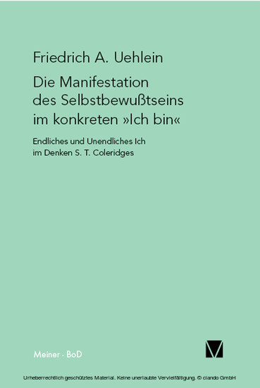Die Manifestation des Selbstbewusstseins im konkreten »ich bin« main product photo
