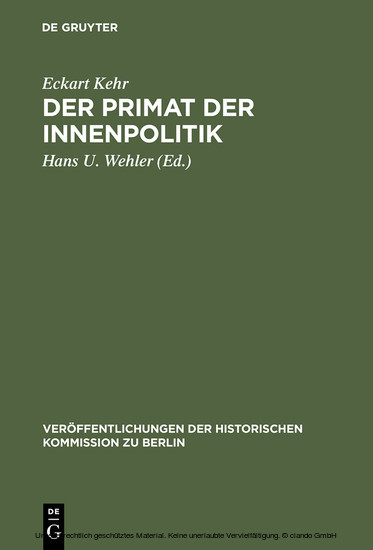 Der Primat der Innenpolitik main product photo
