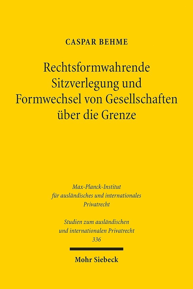 Rechtsformwahrende Sitzverlegung und Formwechsel von Gesellschaften über die Grenze main product photo