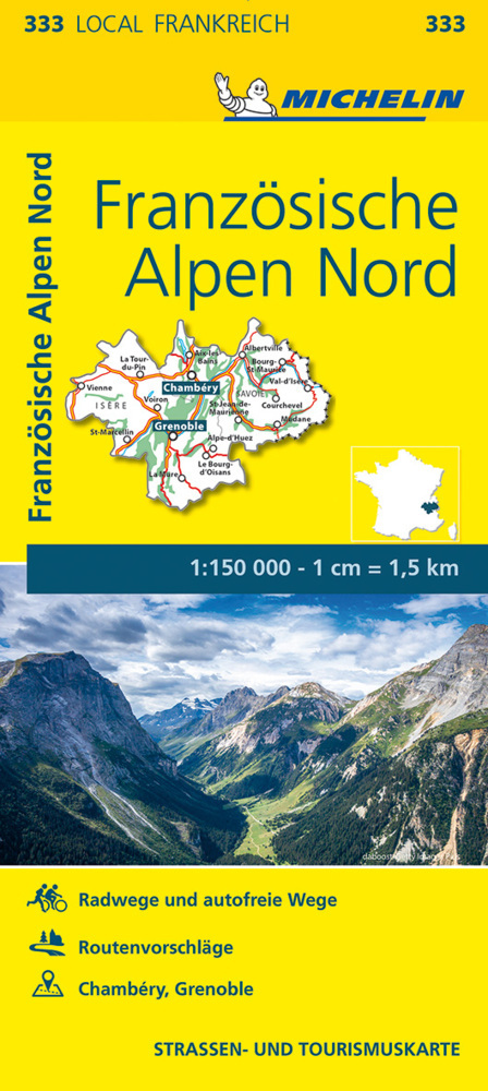 Michelin Karte Französische Alpen Nord. Isère, Savoie main product photo