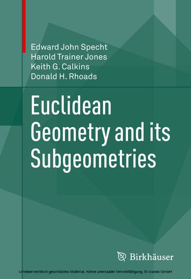 Euclidean Geometry and its Subgeometries main product photo