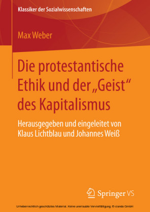 Die protestantische Ethik und der 'Geist' des Kapitalismus