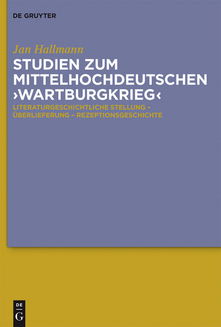 Studien zum mittelhochdeutschen 'Wartburgkrieg' main product photo