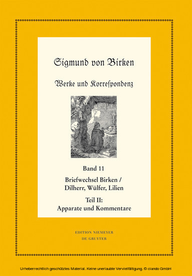Der Briefwechsel zwischen Sigmund von Birken und Johann Michael Dilherr, Daniel Wülfer und Caspar von Lilien main product photo