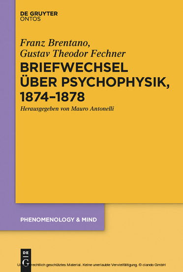 Briefwechsel über Psychophysik, 1874-1878 main product photo