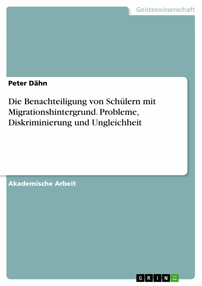 Die Benachteiligung von Schülern mit Migrationshintergrund. Probleme, Diskriminierung und Ungleichheit main product photo