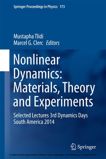 Nonlinear Dynamics: Materials, Theory and Experiments main product photo