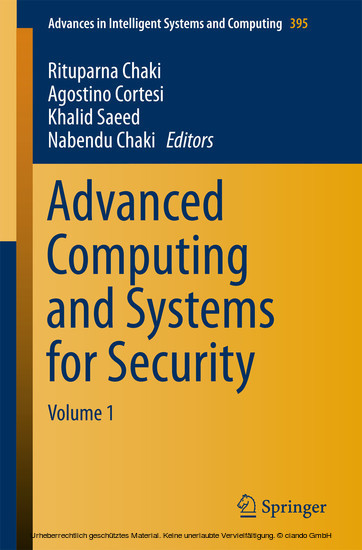 Advanced Computing and Systems for Security main product photo