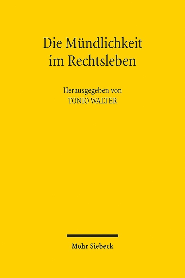 Die Mündlichkeit im Rechtsleben main product photo