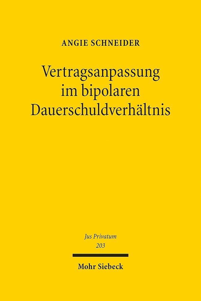Vertragsanpassung im bipolaren Dauerschuldverhältnis main product photo