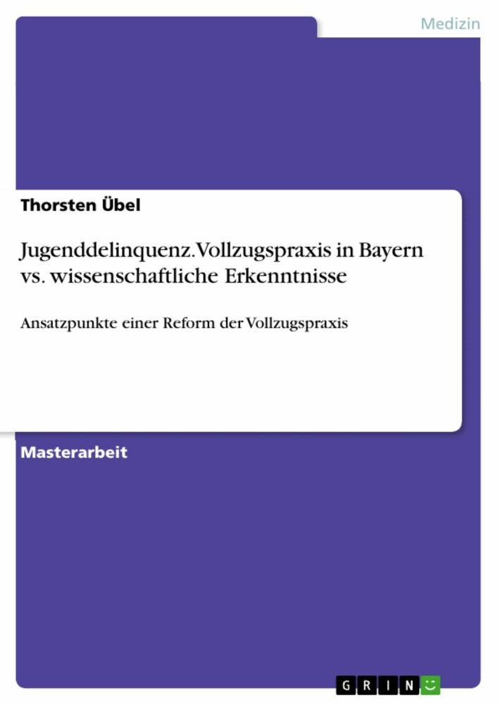Jugenddelinquenz. Vollzugspraxis in Bayern vs. wissenschaftliche Erkenntnisse main product photo