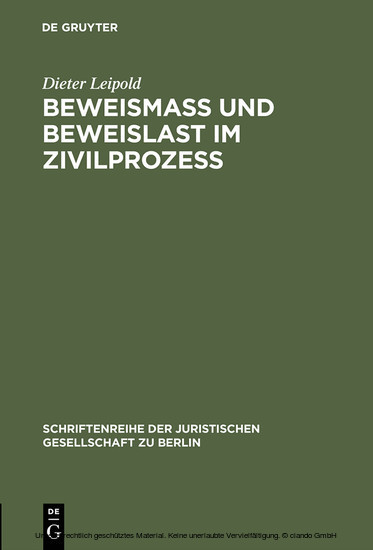 Beweismass und Beweislast im Zivilprozess main product photo