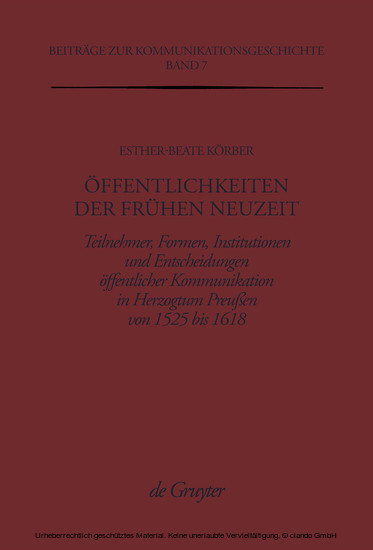 Öffentlichkeiten der Frühen Neuzeit main product photo