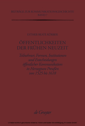 Öffentlichkeiten der Frühen Neuzeit
