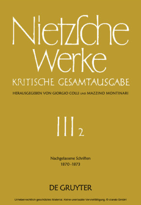 Nachgelassene Schriften 1870 - 1873