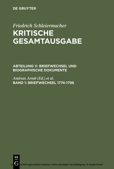 Briefwechsel 1774-1796 main product photo