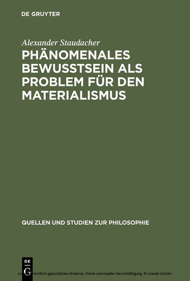 Phänomenales Bewußtsein als Problem für den Materialismus main product photo