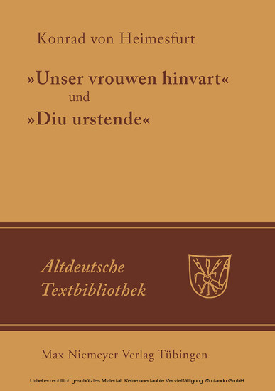 'Unser vrouwen hinfart' und 'Diu Urstende' main product photo