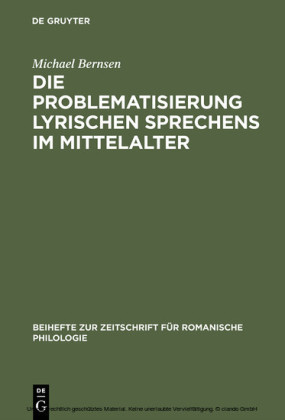 Die Problematisierung lyrischen Sprechens im Mittelalter