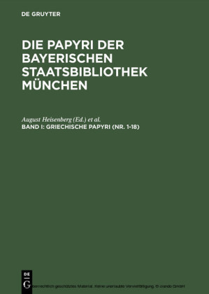 Griechische Papyri (Nr. 1-18)