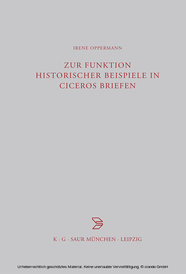 Zur Funktion historischer Beispiele in Ciceros Briefen main product photo