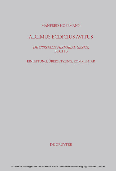 Alcimus Ecdicius Avitus, De spiritalis historiae gestis, Buch 3 main product photo