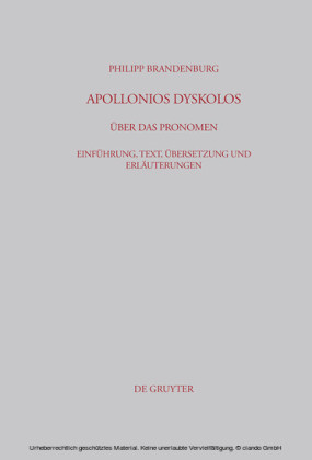 Apollonios Dyskolos. Über das Pronomen