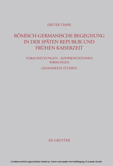 Römisch-germanische Begegnung in der späten Republik und frühen Kaiserzeit main product photo