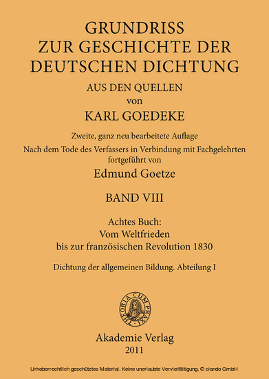 Achtes Buch: Vom Weltfrieden bis zur französischen Revolution 1830 main product photo
