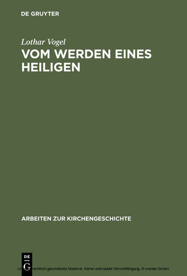 Vom Werden eines Heiligen main product photo