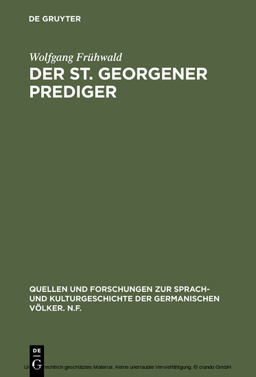 Der St. Georgener Prediger main product photo