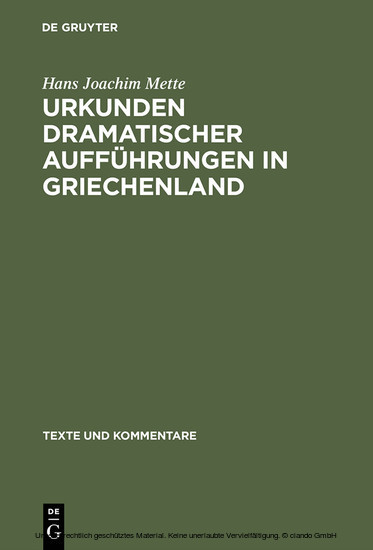 Urkunden dramatischer Aufführungen in Griechenland main product photo