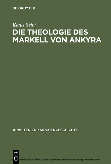 Die Theologie des Markell von Ankyra main product photo