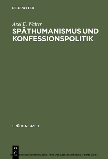 Späthumanismus und Konfessionspolitik main product photo