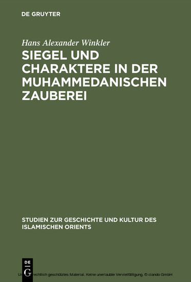 Siegel und Charaktere in der muhammedanischen Zauberei main product photo