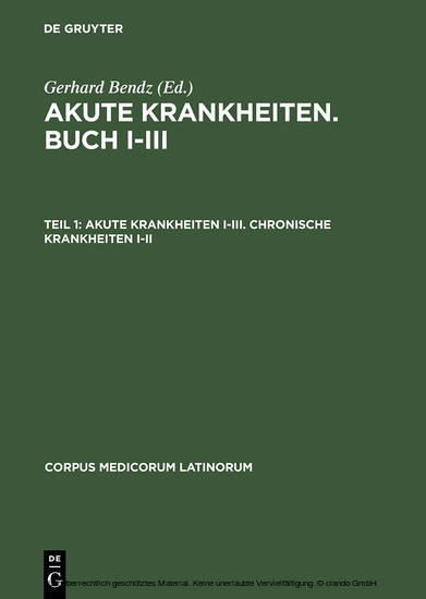 Akute Krankheiten I-III. Chronische Krankheiten I-II main product photo
