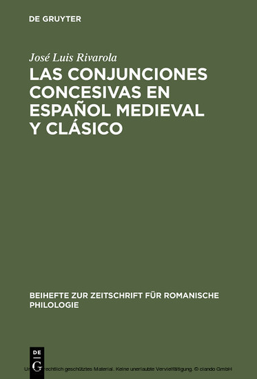 Las conjunciones concesivas en español medieval y clásico main product photo
