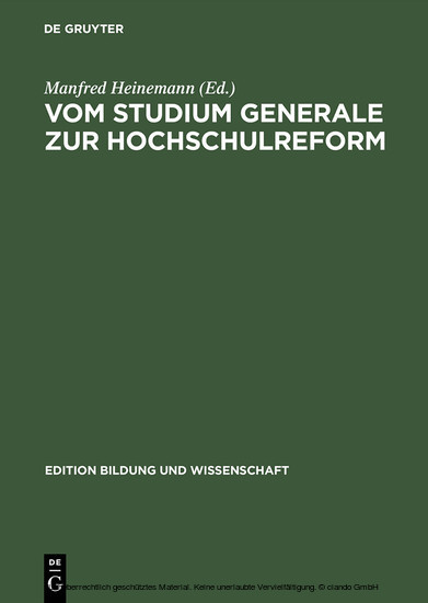 Vom Studium Generale zur Hochschulreform main product photo