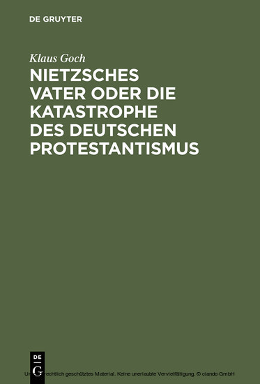 Nietzsches Vater oder die Katastrophe des deutschen Protestantismus main product photo