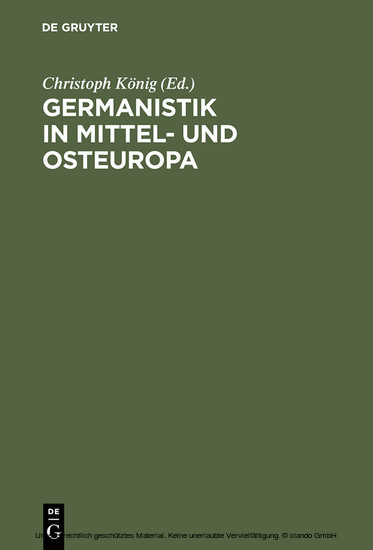 Germanistik in Mittel- und Osteuropa main product photo