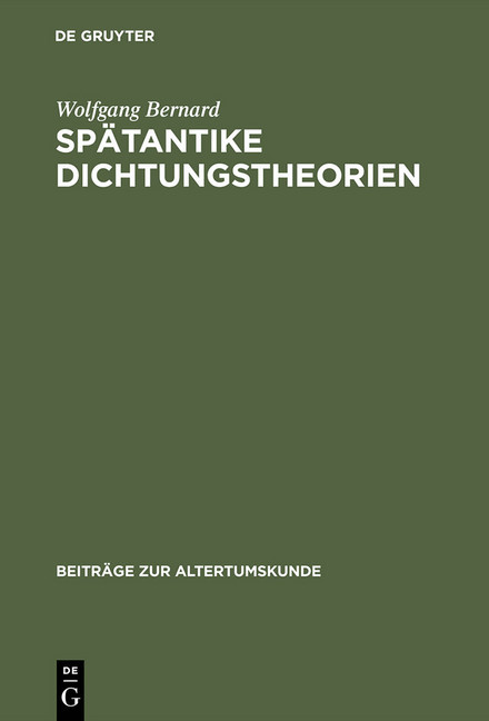 Spätantike Dichtungstheorien main product photo