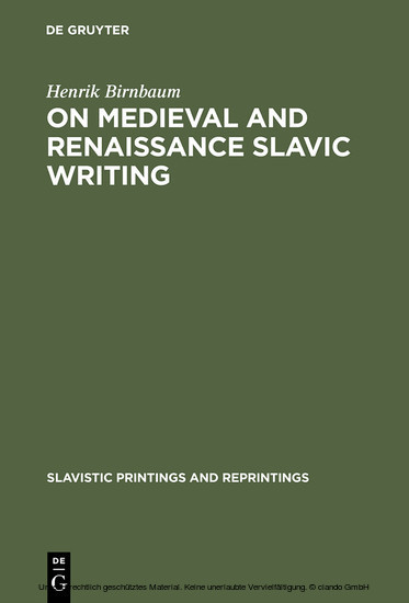 On Medieval and Renaissance Slavic Writing main product photo